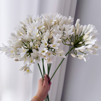 Mur floral artificiel en soie blanche Agapanthus, fait main, réaliste, longue durée, vente en gros pour mariage et Saint-Valentin