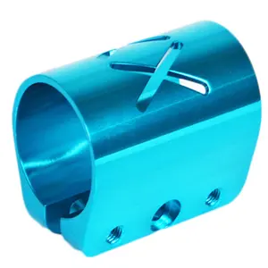 Best selling CNC Machined blue aluminum billet round tube clamp mount bracket Factory price