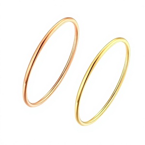 Anillo Apilable de Acero Inoxidable Chapado en Oro de 18K de 1mm, Banda Delgada Lisa para Mujer, Regalo de Boda o Fiesta, 9MM - Product Image 4
