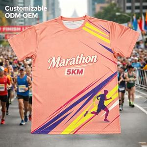 Camisetas de Running para Maratón al por Mayor, Camisetas Publicitarias con Impresión 3D, Camisetas de Poliéster con Logotipo Personalizado, Camisetas Blancas para Sublimación - Product Image 1