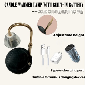 Sheerfond Luxury Metal Candle Warmer Lamp Built-in <b>Battery</b> <b>Operated</b> Wax Heater - Product Image 3