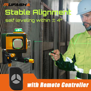 Nivel Láser MUFASHA de 12 Líneas 3D <span class=keywords><strong>Autonivelante</strong></span> de 360° con Haz Verde <span class=keywords><strong>para</strong></span> Exteriores, Nivel Láser Rotatorio de Techo con Dos Baterías de Litio M121 - Product Image 4