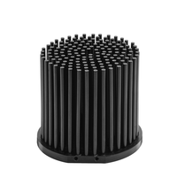 Radiateur en aluminium à ailettes rondes usinées CNC, anodisé noir, 20-30W, pour éclairage LED COB pour culture de plantes