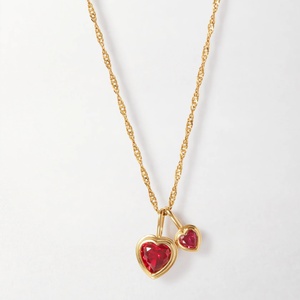 Collar con Colgante de Corazón, Collar de Verano, Sin Deslustre, para Mujer, Moderno, Personalizado, Bonito, Amoroso, Brillante, Plata de Ley 925 - Product Image 1