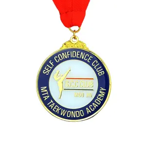 Medallion Maker Custom Made Your Own Hard Soft Enamel Metal Sports Medals And Trophies Taekwondo Medal With Lanyard