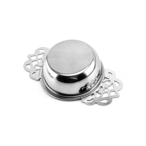 304 Stainless Steel Double Handle <strong>Tea</strong> Strainer Metal <strong>Tea</strong> <strong>Sieve</strong> Floral Design - Product Image 1