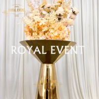 Table de bar ronde de luxe en acier inoxydable pour la décoration de mariages, événements et fêtes
