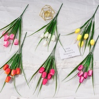 YOPIN-8158 Bouquet de fleurs artificielles en soie, 5 têtes de tulipes pour mariage, maison, hôtel, jardin, Saint-Valentin