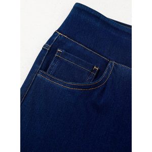 2025 femmes confort coupe à enfiler Denim pantalon taille haute contrôle du ventre doux extensible respirant jambe large jean crayon pantalon - Product Image 3