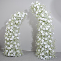 Décorations de mariage, fleurs personnalisées, arche élégante en fleurs de gypsophile en soie pour les cérémonies de mariage, la maison et le jardin, les fêtes en plein air