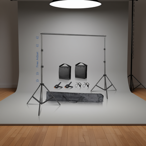 ชุดโครงฉากหลังปรับระดับได้ DB ขนาด 2x2 2x3 2.6x3 เมตร ขาตั้งอะลูมิเนียมสำหรับสตูดิโอถ่ายภาพ พร้อมอุปกรณ์ถุงทราย - Product Image 2