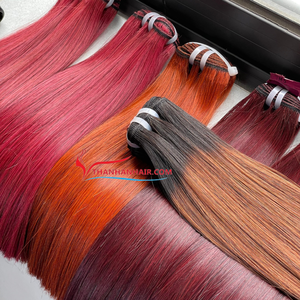 SUPER VENTE: Cheveux de trame colorés droits en os 10-12 pouces cheveux double trame en machine super doublement étirés - Product Image 1