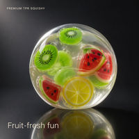 Balle anti-stress transparente en TPR en forme de tranche de fruit, gel cristallin, jouet sensoriel à presser pour enfants et adultes