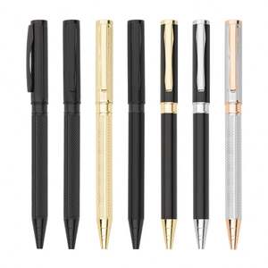 Bolígrafos de Metal de Lujo Negros, Bolígrafo de Metal Publicitario con Impresión de Logotipo Personalizado para Oficina - Product Image 1