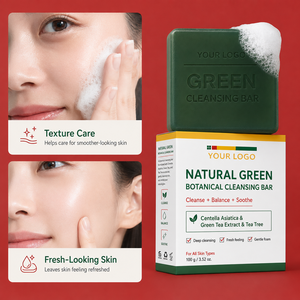 Trending Botanical Clean Care Smooth Fresh Skin Control Oil Sensitive Skin Centella Asiatica Green Tea Body Cleansing <b>Soap</b> - Product Image 5