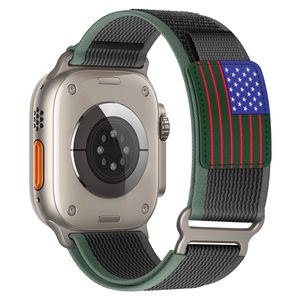 Goede Kwaliteit Nationale Vlag Logo Sport Trail <span class=keywords><strong>Loop</strong></span> Reislus Nylon Horlogebandband Voor Apple Watch Ultra 49 (Wb 1157T) - Product Image 5