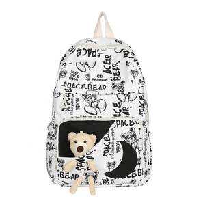 Dropshipping Space Bear <b>Backpack</b> 15.6 Inch Large Capacity Graffiti Print Youth <b>School</b> Travel Daypack - Product Image 4