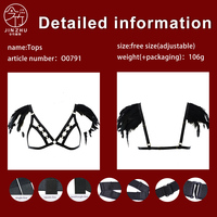 Harness Bahu Bulu Hitam Grosir untuk Wanita, Choker Leher dengan Renda, Harness Tubuh Bertali, Harness Dada yang Dapat Disesuaikan, Custom