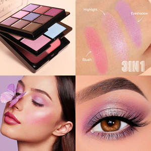 Palette di ombretti impermeabile a lunga durata, opaca, perlata, illuminante, blush 3 in 1, trucco multifunzione, cosmetico professionale per la bellezza - Product Image 5
