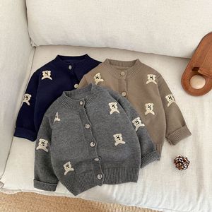 <span class=keywords><strong>Pull</strong></span> en tricot pour garçons de style coréen, petit ours de dessin animé, printemps 2025, nouveau <span class=keywords><strong>pull</strong></span> pour enfants - Product Image 1
