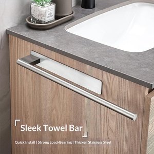 Toallero Autoadhesivo de Acero Inoxidable 304, Porta Toallas de <span class=keywords><strong>Mano</strong></span> para Baños y Cocina, Toallero Individual - Product Image 1