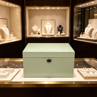 Boîte à bijoux en bois brillant avec doublure en velours, miroir et serrure, boîte de rangement multi-compartiments pour l'affichage en magasin et le stockage de bijoux