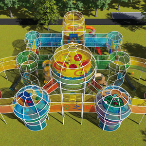 로펠랜드 허니콤 레인보우 나일론 크로셰 클라이밍 네트 상업용 야외 놀이기구 - Product Image 1