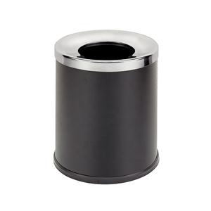leather Stainless steel mini trash can dustbin for table for hotel bedroom room