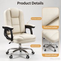 Chaise de bureau ergonomique contemporaine à dossier haut, siège rembourré en tissu PU, réglable en hauteur, inclinable, pour ordinateur, maison, bureau, jeux