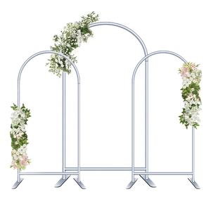 Lujo escenario ondulación abierta fotografía tablero metal boda flor arco telón de fondo soporte cortinas para Decoración - Product Image 1