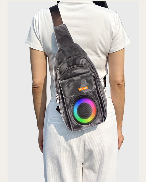 New CH-M813 Portable RGB LED Backpack Speaker with for V5.3 Outdoor Camping Cycling & Hiking Audio & Charging Function