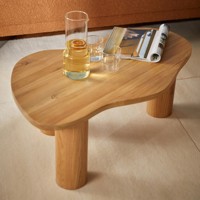 Table à manger ronde en chêne biologique - Design moderne minimaliste durable et stable pour appartement