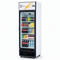Réfrigérateur de présentation vertical personnalisé à porte simple, dégivrage automatique, étagères réglables, pour boissons, idéal pour les magasins de détail