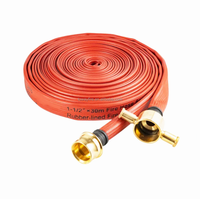 Api fleksibel dengan kopling aluminium Inggris panjang 30m Dia38mm 50mm 65mm 15Bar pemadam api BS336 Fitting ujung selang