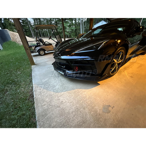 Kit de 7 lames de pare-chocs avant pour Chevrolet Corvette C8 Z51 STG 2 portes 2020-2023, style ZR1, séparateur d'aile, noir brillant - Product Image 5