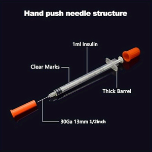 מזרק אינסולין רפואי 0.3 מיליליטר עם מחט, מזרק עם מחט 29G/30G/31G, u100 1cc מזרק 31 גייג' 5/16 אינץ' מתאים לשימוש בבעלי חיים - Product Image 3