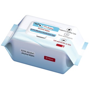 Lingettes désinfectantes antiseptiques personnalisées en gros, 75 % d'<span class=keywords><strong>alcool</strong></span>, en tissu non tissé, lingettes humides jetables pour l'hygiène domestique - Product Image 1