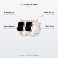 Bracelet Sport Loop en Nylon pour Montre, Couleurs Arc-en-ciel (Crème, Orange, Cyan), 38mm-45mm, Respirant et Ajustable, pour Smartwatch OEM