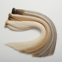 Extensions de cheveux humains russes alignées sur les cuticules, I-Tip, cheveux vierges Remy, lisses, fixation micro-attache, toutes les couleurs disponibles