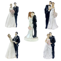 Figurines de couple de mariage en résine assorties, statue de mariée et de marié, décoration romantique pour gâteau de mariage, décoration de table de mariage