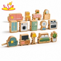 Juego de Construcción de Ciudades de Madera con Estación de Bomberos, Hospital, Escuela, Aeropuerto y Panadería para Niños W13D508