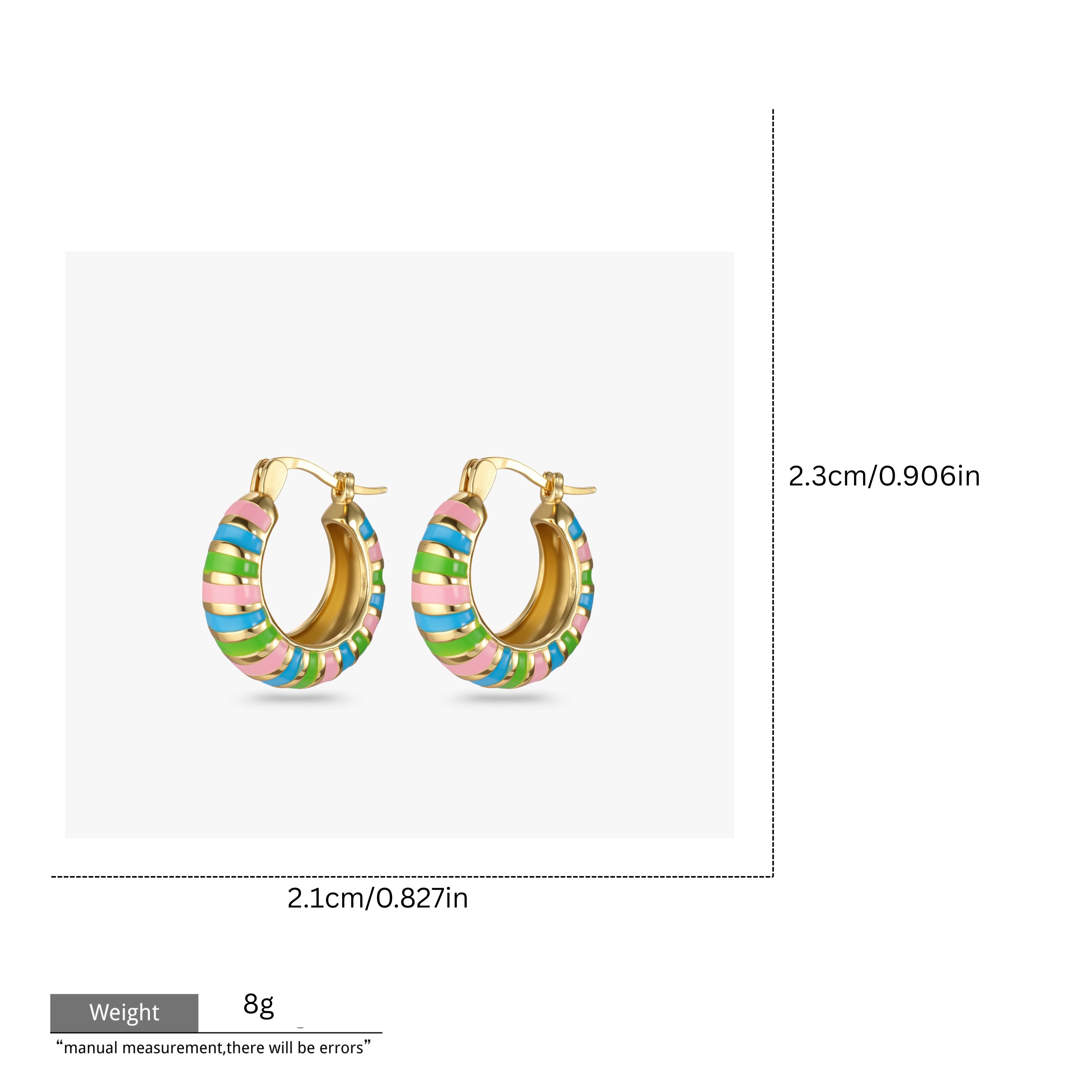 Multicolor Enamel Small Hoop Earrings GRJ3468E