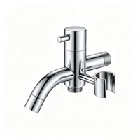 Robinet mural multifonction moderne en alliage de zinc avec double sortie, support de douche chromé, robinet de salle de bain OEM pour machine à laver