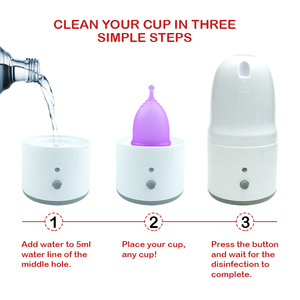 Esterilizador de vapor con logotipo personalizado, esterilizador de <span class=keywords><strong>copa</strong></span> <span class=keywords><strong>menstrual</strong></span>, 3 minutos de desinfección exprés para desinfección de copas Lady Cups - Product Image 4