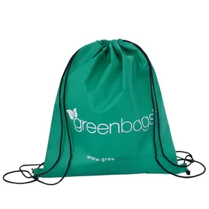 Eco cheap customized logo promotional non wovne drawstring bag