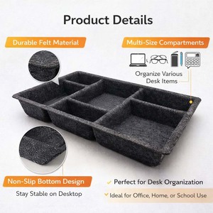 Divisores de Cajones Multifuncionales Personalizados, Contenedores de Almacenamiento de Fieltro, Bandejas Organizadoras de Cajones Prensadas, Tela No Tejida 100% Poliéster - Product Image 3