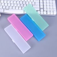 Trousse à crayons transparente en plastique colorée et écologique pour enfants, papeterie transparente Offre Spéciale pp