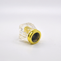 Flacon de parfum en verre transparent DiamondCut avec bouchon en cristal et col doré, flacon de parfum vide de luxe pour emballage cosmétique 100 ml