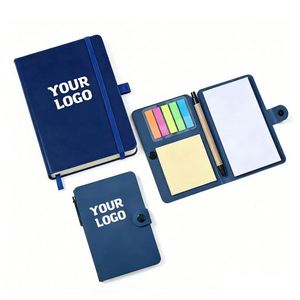 Hot Sale Wholesale Customized A6 With Logo Hardcover Pu Leather Notebook for Promo Business Gift Note Books - Product Image 1