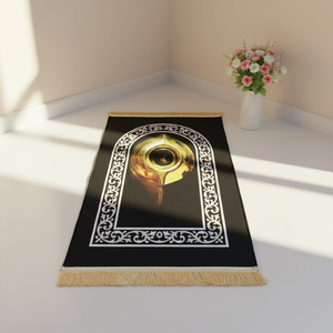 เสื่อสวดมนต์สำหรับมุสลิมแบบพกพามีเข็มทิศสำหรับการเดินทางมัสยิด - Product Image 1